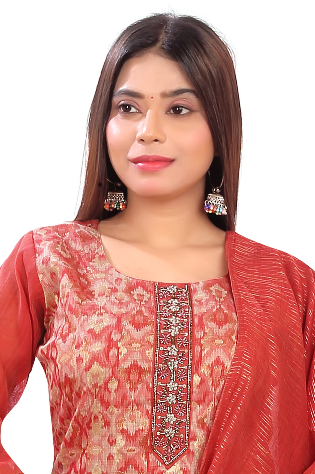Premium Paithani Silk Kurti, Pant With Dupatta Set